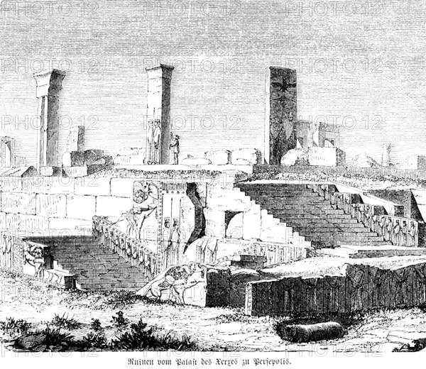 Ruins of the palace of Xerxes at Persepolis, Persian ruler, Persia, today Iran, historical