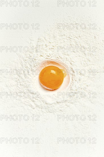 Flour, with egg yolk, texture, food background, top view, pasta, no people