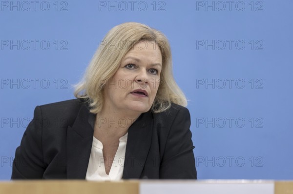 Nancy Faeser (SPD), Federal Minister of the Interior and Home Affairs, recorded at the Federal