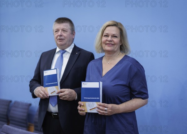 (L-R) Thomas Haldenwang, President of the Federal Office for the Protection of the Constitution,