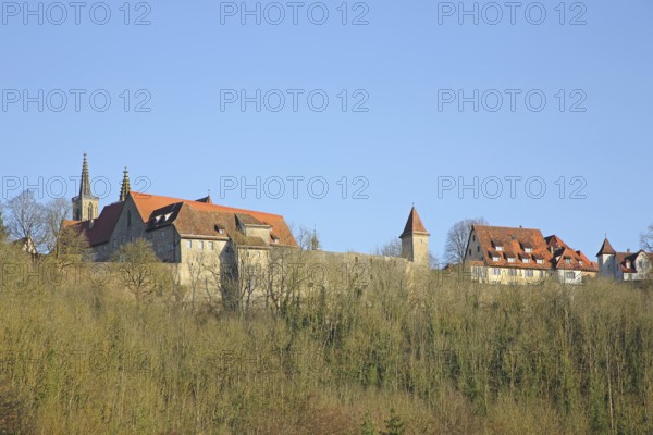 View of Dominican monastery with historic town wall and beggar bailiff's defence tower, town