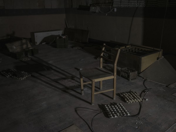 Shooting range in the Isjum police station, where prisoners were tortured with beatings and