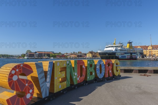 Maritime Svendborg, Frederiksø, Frederiks Island in the harbour, colourful lettering, old