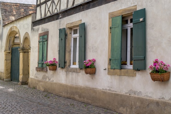 Facade of an old winegrower's house, Deidesheim, Palatinate, Rhineland-Palatinate, Germany, Europe