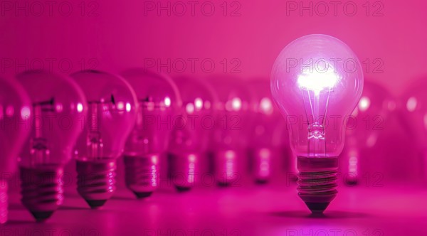 Concept of bright business idea, success and innovation. Inspiration and innovation concept, AI