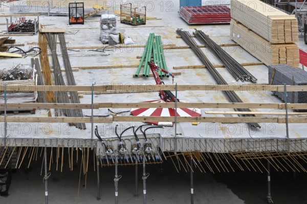 Large construction site for floor formwork