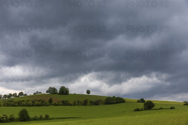 Heavy rain showers and thunderstorms over Possendorf in the Eastern Ore Mountains, Possendorf,