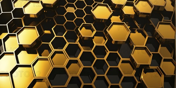 Abstract artwork based on the hexagonal patterns of a honeycomb highlighting efficient structural