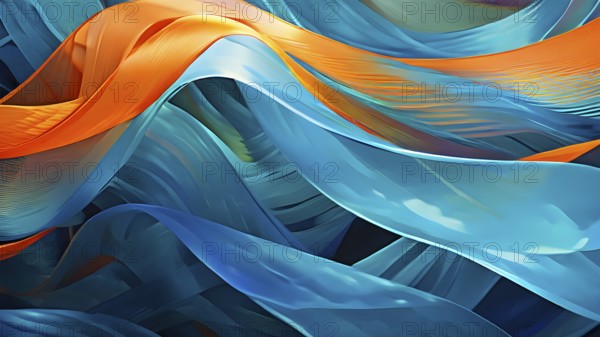 Background of softly flowing ribbons with color weaves intricately throughout the backdrop, AI