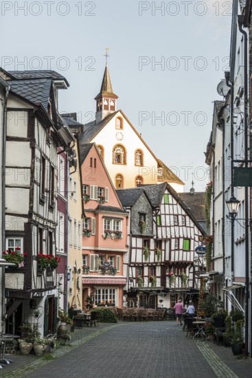 Medieval half-timbered houses, Bernkastel-Kues, Moselle, Rhineland-Palatinate, Germany, Europe