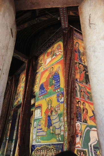 Ahamra region, Azoa Maryam round church on the Zeghie peninsula in Lake Tana, Lake Tsana or Lake