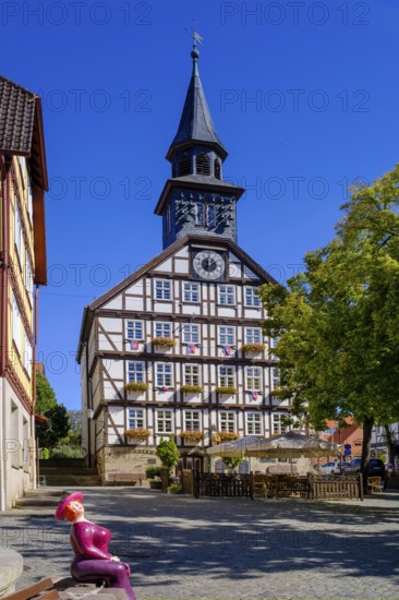 Market square with old town hall, Allendorf district, Bad Sooden-Allendorf, Werratal, Werra-Meißner