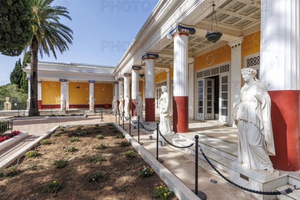 Achilleion Palace built for the Austrian Empress Elisabeth Sissi on the island of Corfu, Greece,