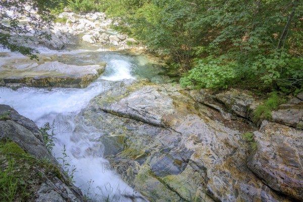 Beautiful stone structures at the Gesso della Barra torrent, Entracque, province of Cuneo, Italy,