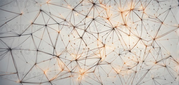 Abstract polygons shifting and rotating seamlessly, connected by glowing lines representing AI