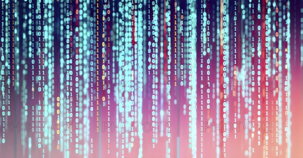 Abstract animation of binary code cascading down like digital rain, representing data insights,