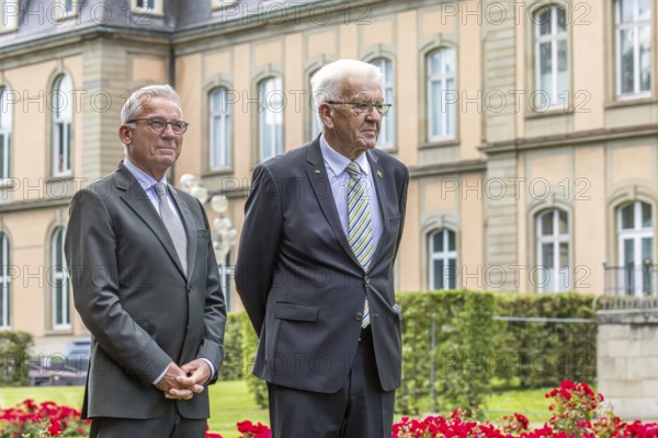 Winfried Kretschmann, right, Minister President, Greens. Thomas Strobl, Minister of the Interior