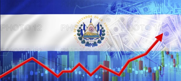 Financial growth of El Salvador, economic recovery concept. Growth of the economy of El Salvador on