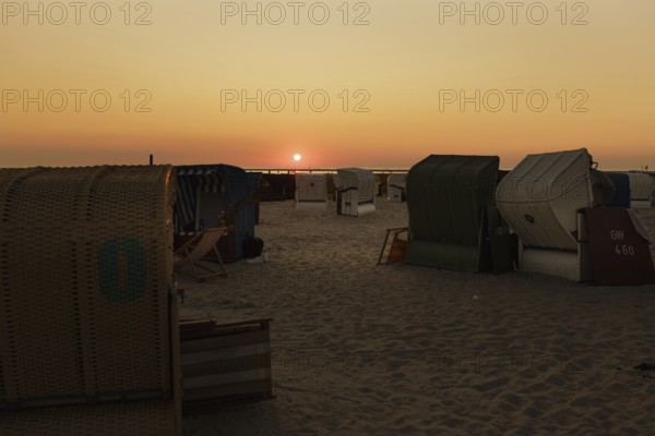 Sunset on the beach of Borkum, 19.07.2024