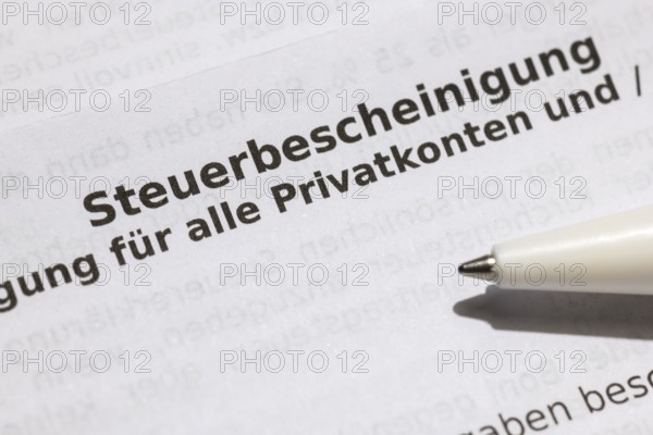 Tax certificate, private accounts, biros, Germany, Europe