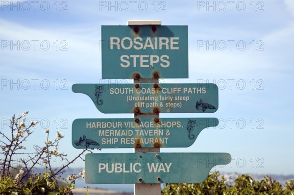Rosaire Steps signpost, Island of Herm, Channel Islands, Great Britain