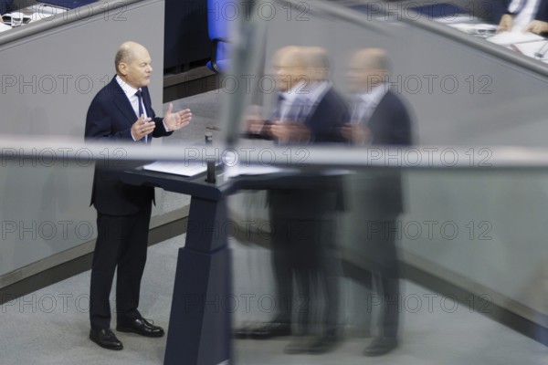 Olaf Scholz (SPD), Federal Chancellor, at the government statement in the German Bundestag, Berlin,