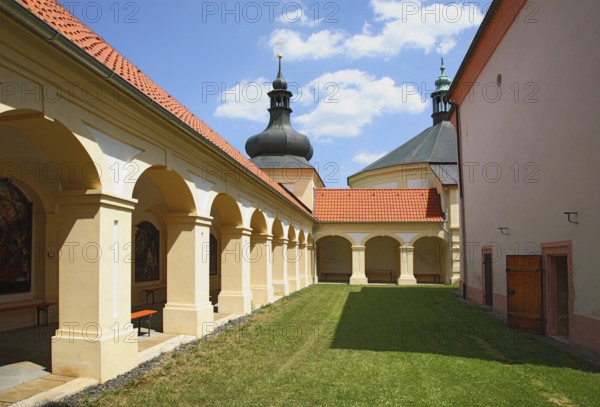 Cloister of the pilgrimage church Maria Loreto in Starý Hroznatov, Altkinsberg, district Cheb,