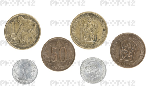 Various coins of Czechoslovakia, 60s, crowns and heller, obverse and reverse