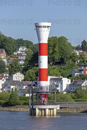 Lighthouse, houses, hill, Blankenese, Hamburg, Germany, Europe