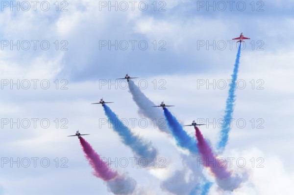 Red Arrows, Royal Air Force Aerobatic Team, Airshow 2024, Teignmouth, Devon, England, United