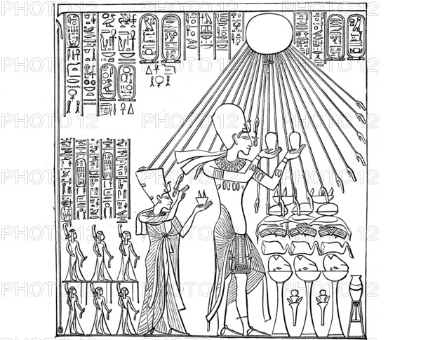 Akhenaten, Amenophis IV, Amenhotep IV, Achenaten, an ancient Egyptian king, pharaoh of the 18th