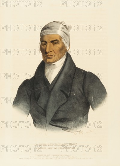 Ca-Ta-He-Cas-Sa-Black Hoof. Principal Chief Of The Shawanoes (1838), Native American, Historical