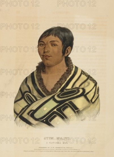 Stum-Ma-Nu, A Flat-Head Boy (1838), Native American, Historical Native American tribes from North