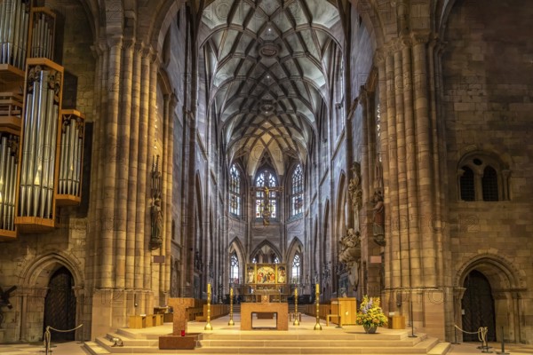 Interior of Freiburg Minster, Freiburg im Breisgau, Black Forest, Baden-Württemberg, Germany,