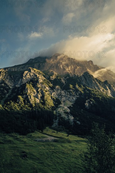 Hahntennjoch pass road in Tyrol in Lechtal, Austria, Europe