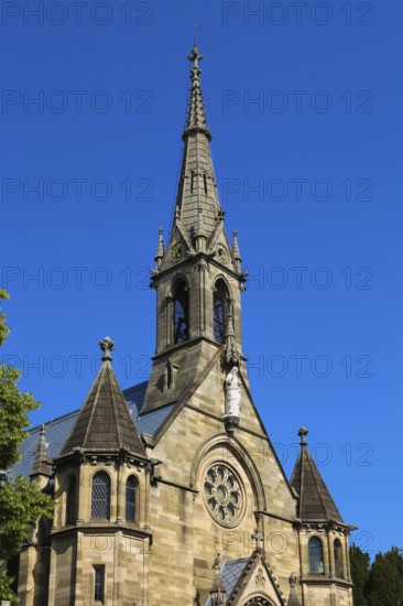 Cemetery Unter den Linden, neo-Gothic St Catherine's Church, church, sacral architecture, church
