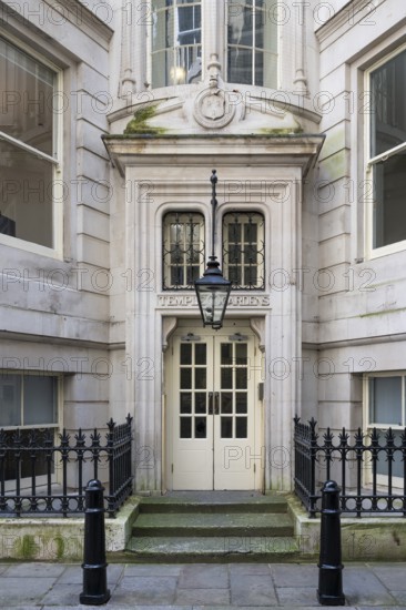 East entrance to Temple Gardens, Middle Temple Lane, Inns of Court & Chancery, London, England,