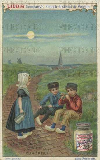 Series of search pictures, Where are the listeners, Liebig picture, digitally restored reproduction