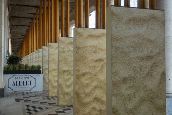 Renovation works of the Royal Galleries, Koninklijke Gaanderijen, neoclassical arcade at seaside