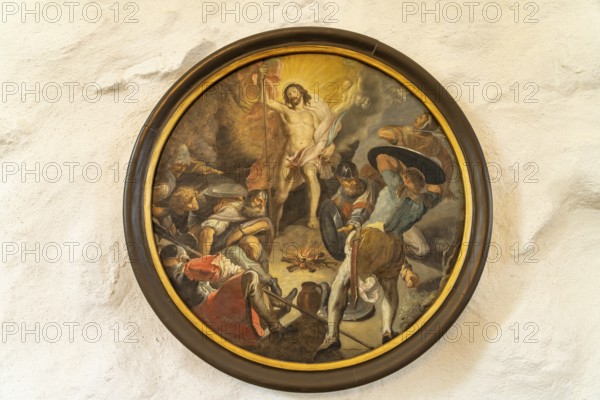 Painting in the interior of Selde Church in Selde, Roslev, Skive, Denmark, Europe