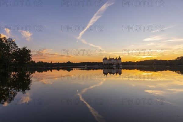 The moated castle, also known as a film set, lies in the middle of a lake and is a popular