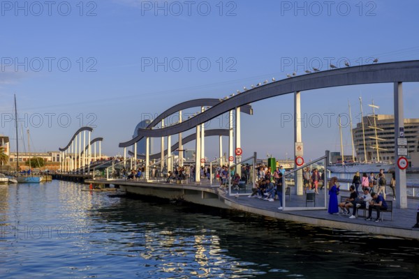 Rambla de Mar at the harbour, Barcelona, Catalonia, Spain, Europe