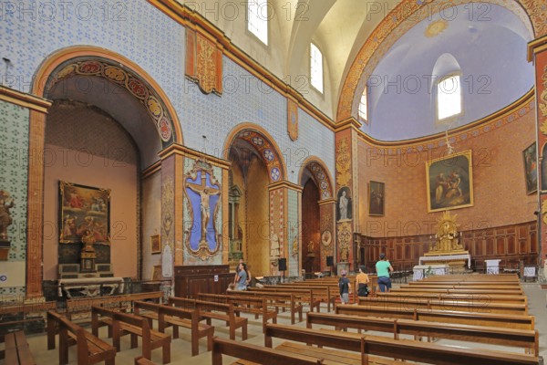 Interior view of baroque church Saint Firmin built 1704, painting, St, mountain village, Gordes,