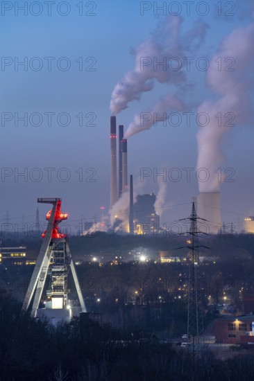 UNIPER coal-fired power plant Gelsenkirchen-Scholven, power plant units and cooling towers,