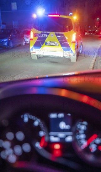 Police check, patrol car, car, North Rhine-Westphalia, Germany, Europe
