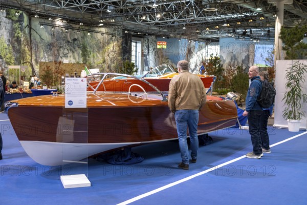 Motorboats at BOOT 2024, the world's largest yacht and water sports trade fair in Düsseldorf, North