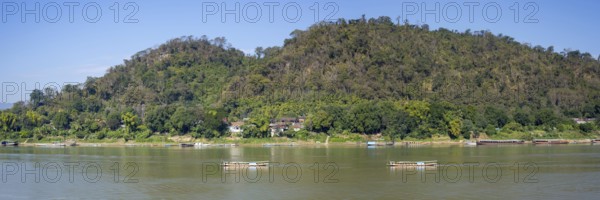 Panorama over the Mekong at Luang Prabang, Luang Prabang province, Laos, Asia