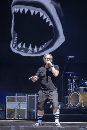 Adenau, Germany, 9 June 2024: H-Blockx (Henning Wehland, singer) play at Rock am Ring. The festival