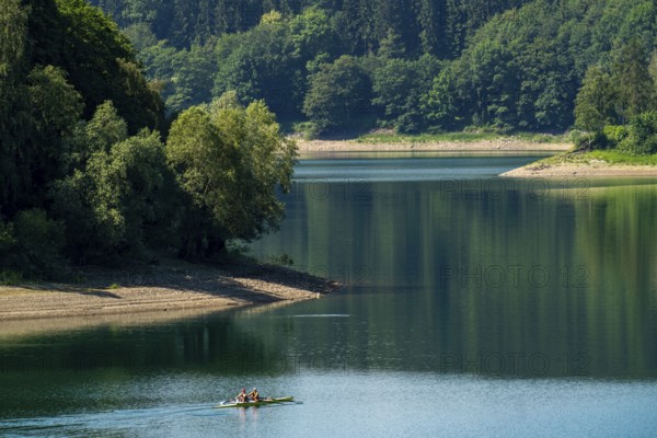 The Hennesee, Hennetalsperre in the Sauerland, Hochsauerlandkreis, near Meschede, North