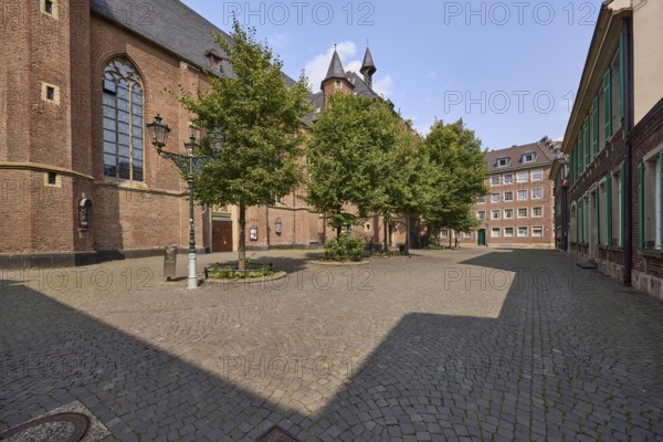 St Lambert's Basilica and residential building on Stiftsplatz in the old town centre of Düsseldorf,
